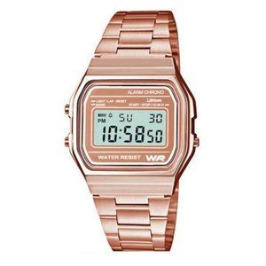 Women Men's Fashion Water Resist Metal Band Retro Style Sports Digital Watch